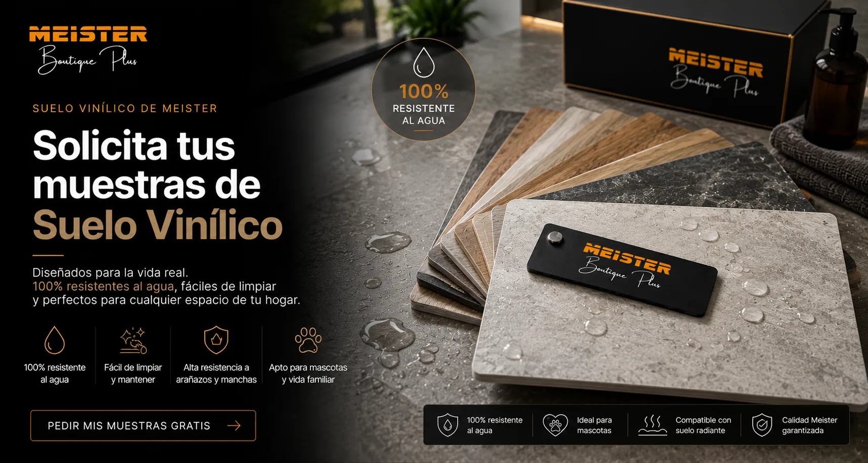 Muestras de suelos vinílicos y de diseño MEISTER